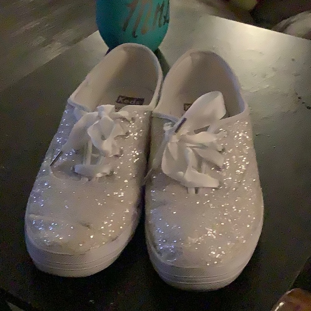 Kate Spade White Sparkle Keds